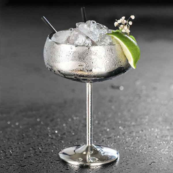 stainless steel stemmed glasses - Image 4